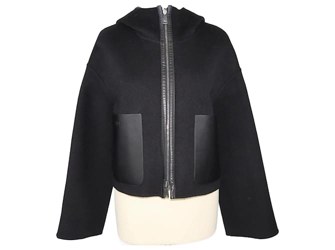 Fendi Black/Brown Reversible FF Motif Hooded Jacket Silk  ref.1243248
