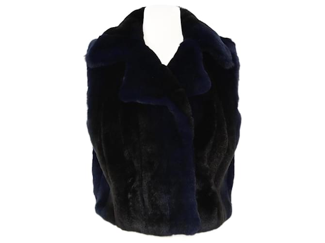 Roberto Cavalli Blue/Black Vest Jacket Leather  ref.1243263