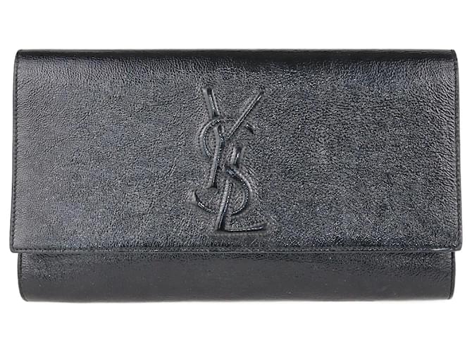 Yves Saint Laurent Saint Laurent Black Monogram Belle De Jour Clutch Leather  ref.1243265