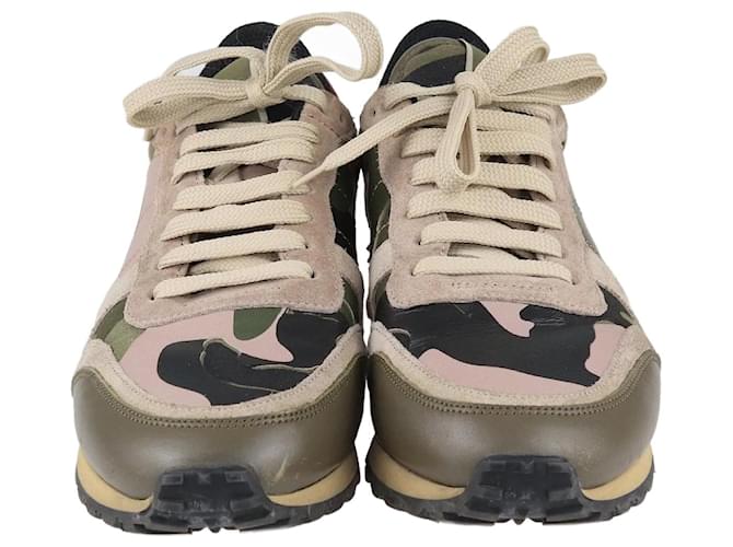 Valentino Multicolor Camo Print Rockrunner Sneakers Multiple colors Leather  ref.1243276