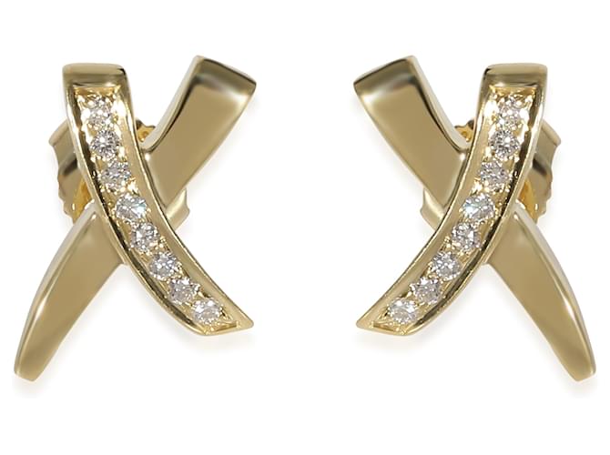 TIFFANY & CO. Paloma Picasso X Graffiti Diamond Earrings, 18k yellow gold 0.1ctw  ref.1243278