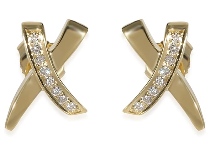 Tiffany & Co TIFFANY Y COMPAÑIA. Pendientes Paloma Picasso X Graffiti Diamantes, 18K oro amarillo 0.1por cierto  ref.1243278