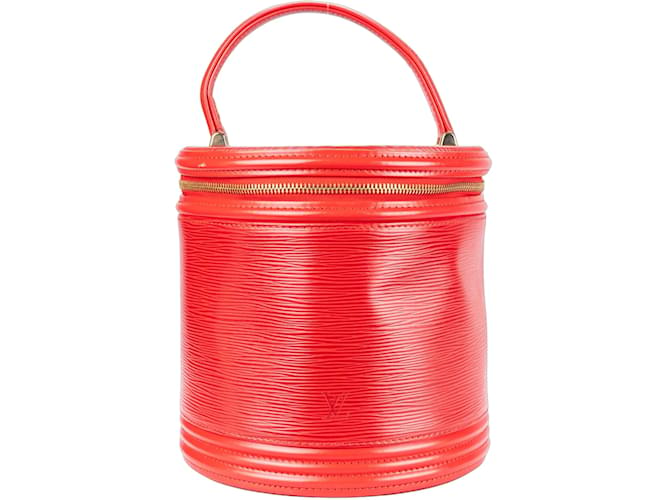 Louis Vuitton Red Epi Leather Cannes Vanity Handbag Cloth  ref.1243322