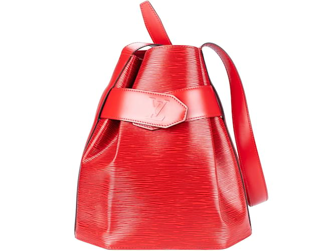 Bolsa de ombro Louis Vuitton Red Epi Leather Sac De Paule PM Vermelho Lona  ref.1243325