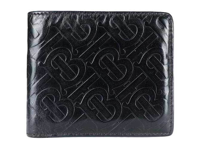 Burberry Leather B Bifold Wallet Black  ref.1243338