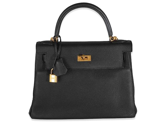 Hermès Black Togo Retourne Kelly 28 GHW Leather  ref.1243366