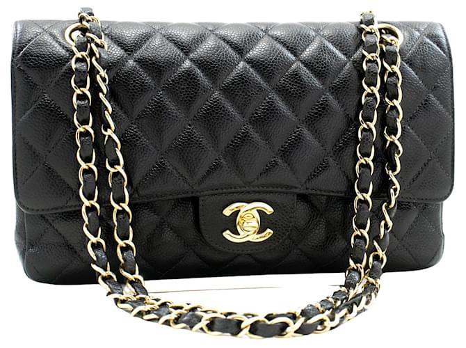 Timeless Chanel lined Flap Black Leather  ref.1243411