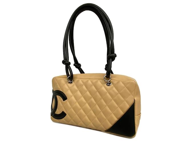 Timeless Chanel Bege Couro  ref.1243414