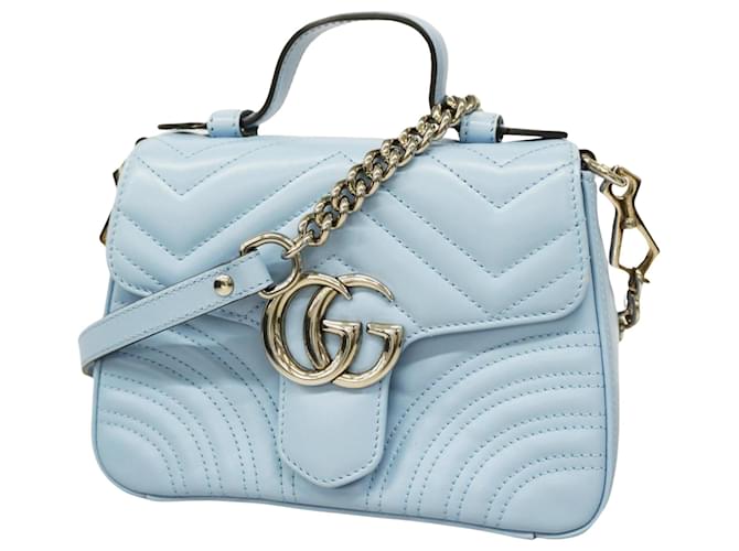 Gucci GG Marmont Blue Leather  ref.1243453