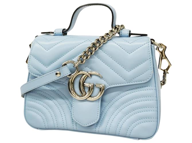 Gucci GG Marmont Cuir Bleu  ref.1243453