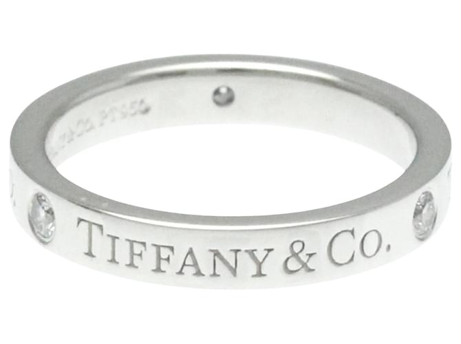 Tiffany & Co banda plana Plata Platino  ref.1243502