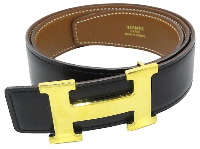 Hermès Hermes H Preto Couro  ref.1243528