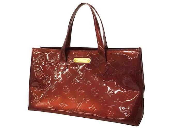 Louis Vuitton Wilshire Rosso Pelle verniciata  ref.1243550