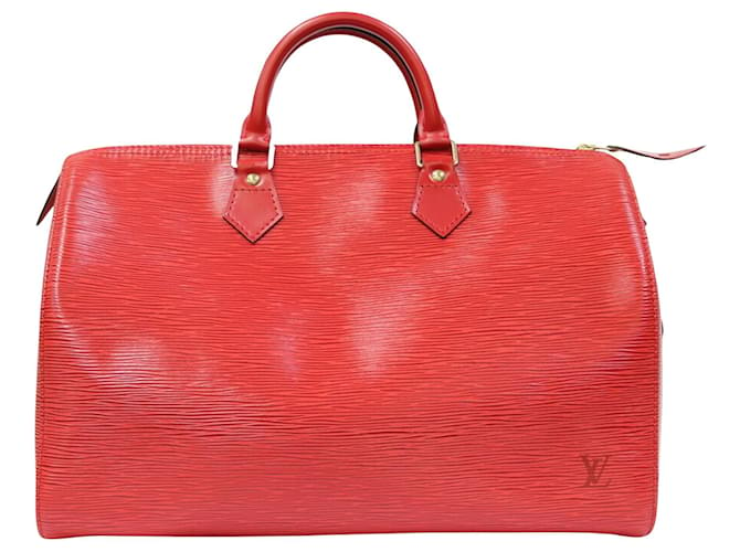 Louis Vuitton Speedy 35 Red Leather  ref.1243650