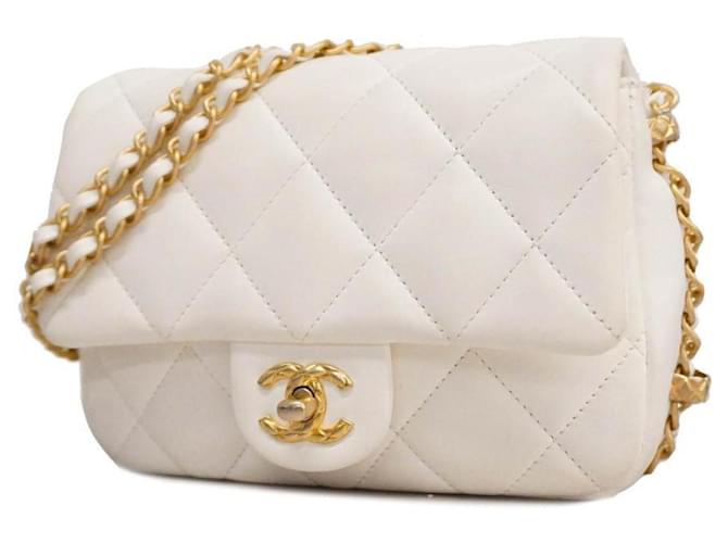 Classique Chanel Timeless Cuir Blanc  ref.1243674