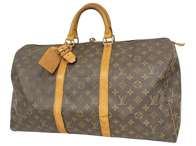 Louis Vuitton Keepall 50 Brown Cloth  ref.1243696