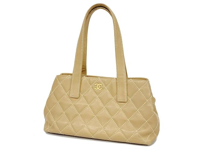 Timeless Chanel Petite Shopping Tote Beige Leather  ref.1243720