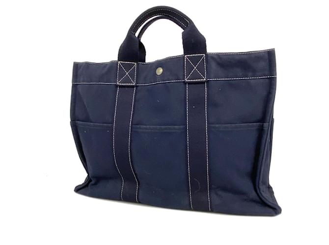 Hermès Deauville Azul marinho Lona  ref.1243766