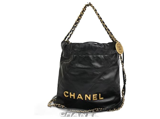 Classique Chanel C22 Cuir vernis Noir  ref.1243790