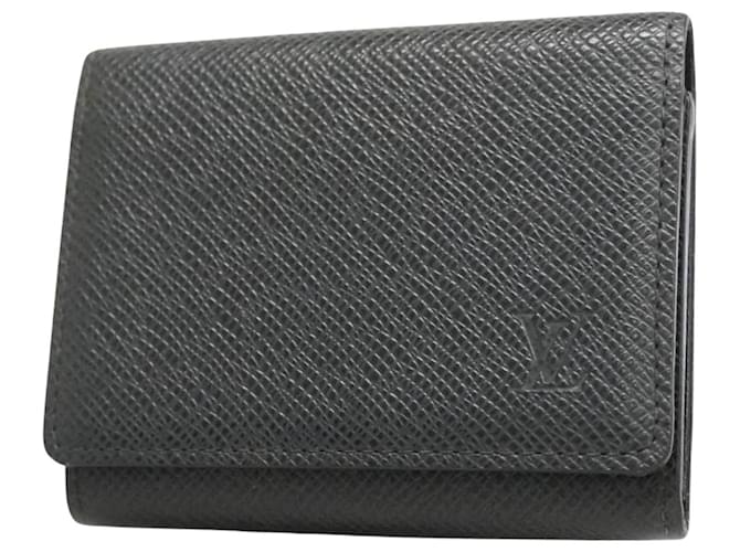 Louis Vuitton Enveloppe Carte de visite Black Leather  ref.1243802