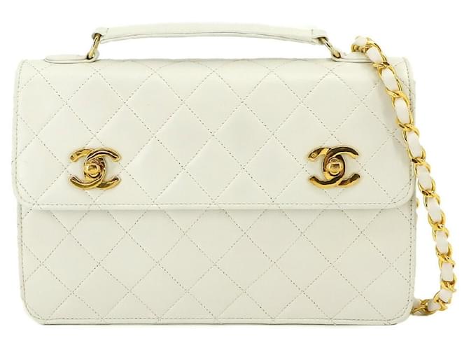 Chanel White Leather  ref.1243805