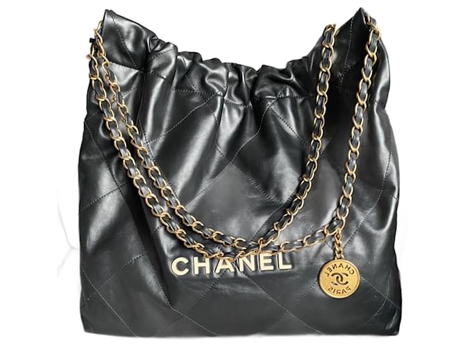 Chanel 22 Handtasche Schwarz Leder  ref.1243854