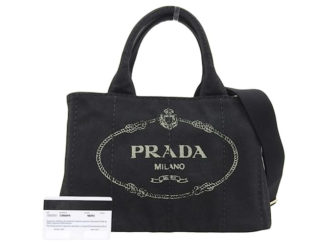 Tote Prada Canapa Black Cloth  ref.1243945