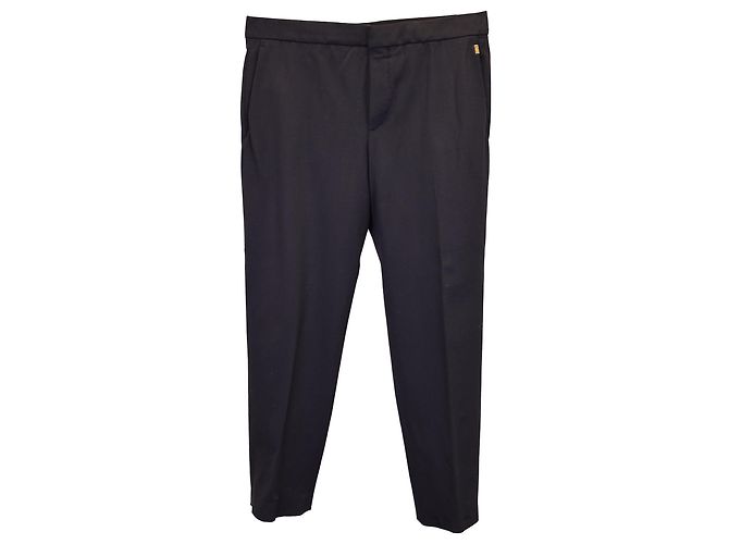 Chloé Calça Chloe Straight-Leg em Lã Virgem Preta Preto