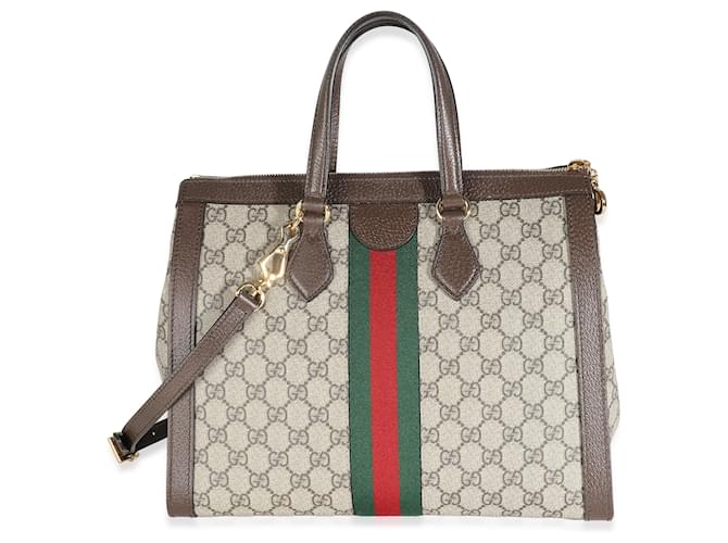 Gucci Beige GG Supreme Medium Ophidia Tote Bag Brown Cloth  ref.1244014