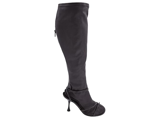 Bottega Veneta Dot Knee-High Boots in Brown Lambskin Leather  ref.1244048