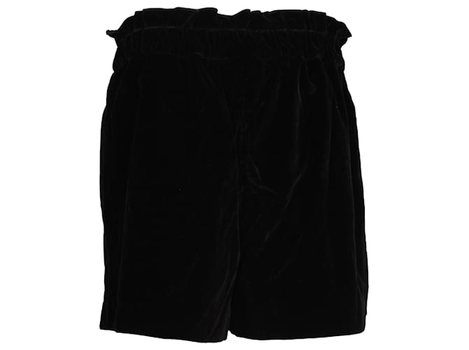 Red Valentino Shorts con cintura elástica en terciopelo negro  ref.1244050