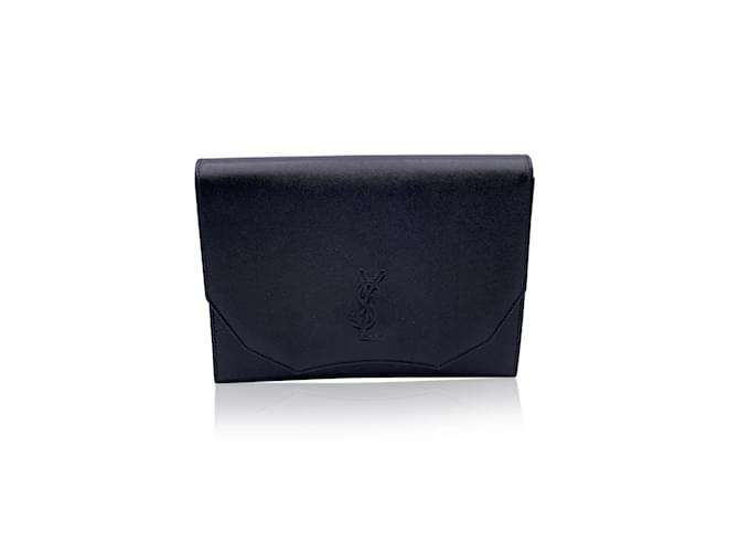 Yves Saint Laurent Bolsa vintage de couro preto com logotipo YSL  ref.1244055