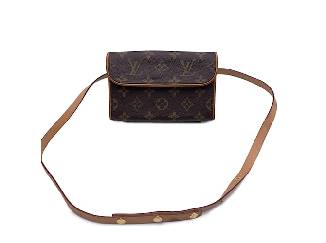 Louis Vuitton Monogram Canvas Florentine Bag Belt Waist Purse Brown Cloth  ref.1244064