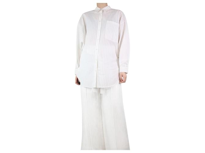 Autre Marque Camicia oversize gessata bianca - taglia XS Bianco Cotone  ref.1244150