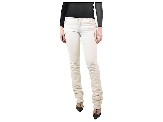 Stella Mc Cartney Jeans color crema con cuciture a contrasto - taglia UK 8 Crudo Cotone  ref.1244204
