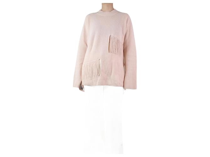Stella Mc Cartney Suéter canelado rosa claro - tamanho UK 10 Casimira  ref.1244212