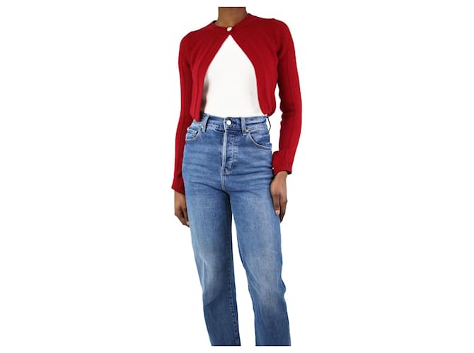Céline Red single-buttoned cropped cardigan - size XS  ref.1244218