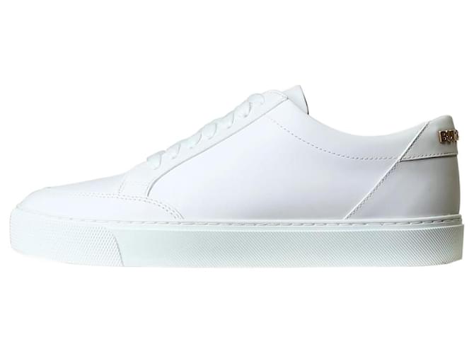 Burberry White logo lace-up trainers - size EU 35 (UK 2) Leather  ref.1244223