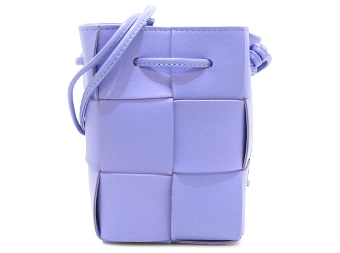Bottega Veneta Purple Mini Intrecciato Cassette Bucket Bag Leather Pony-style calfskin  ref.1244389