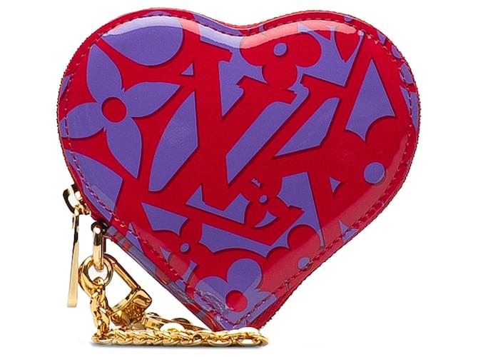 Monedero rojo con monograma Vernis y corazón repetido dulce de Louis Vuitton Roja Cuero Charol  ref.1244391