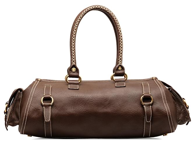 Céline Celine Brown Leather Handbag Dark brown Pony-style calfskin  ref.1244402
