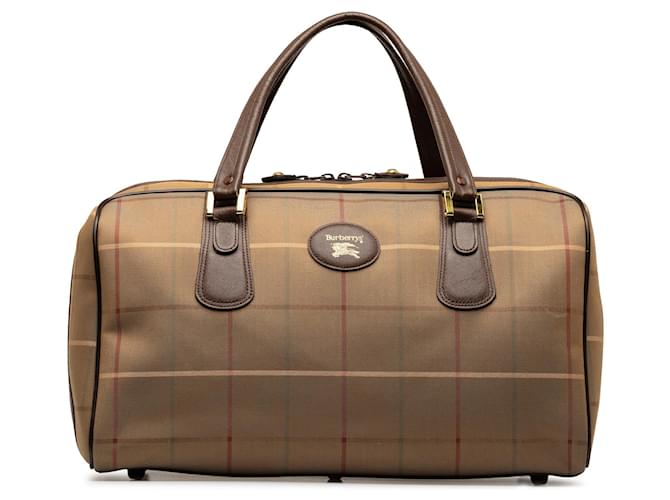 Burberry Brown Vintage Check Boston Bag Cloth Cloth  ref.1244414
