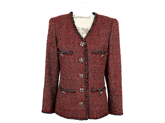 Chanel Nueva chaqueta de tweed Lesage con botones de joya de CC por 9,000 dólares.  ref.1244431