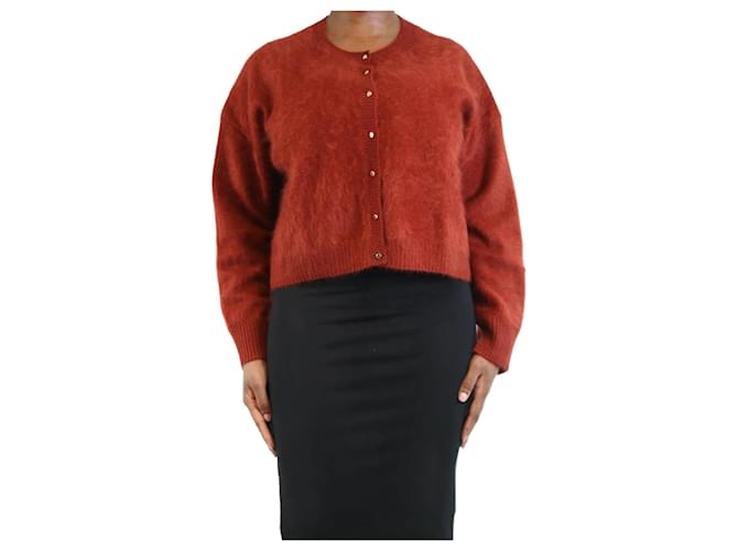 Autre Marque Red button-up cashmere cardigan - size L  ref.1244484