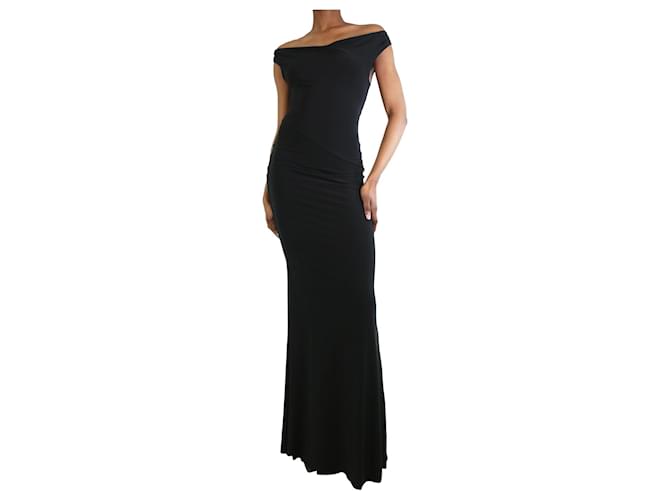 Autre Marque Black off-shoulder maxi dress - size UK 6 Polyester  ref.1244496