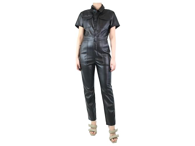 Autre Marque Black faux leather jumpsuit - size L Polyurethane  ref.1244507