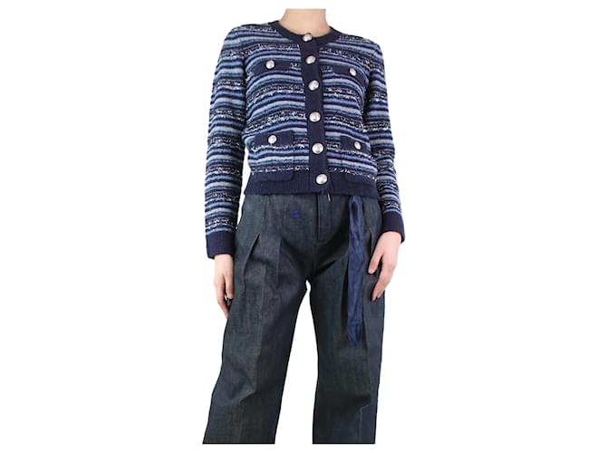L'Agence Blue metallic Woodson knit cardigan - size S Acrylic  ref.1244510