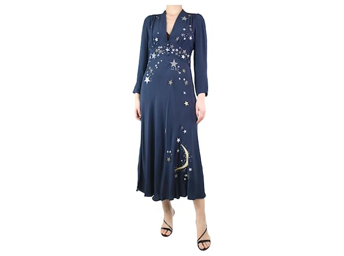 Autre Marque Blue star embroidered midi dress - size M Viscose  ref.1244511