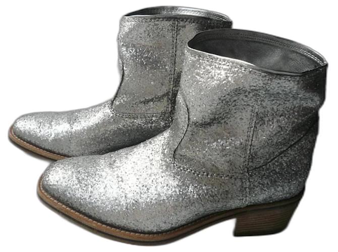 FORTE FORTE silver boots size 40 in very good condition Silvery Leather  ref.1244521
