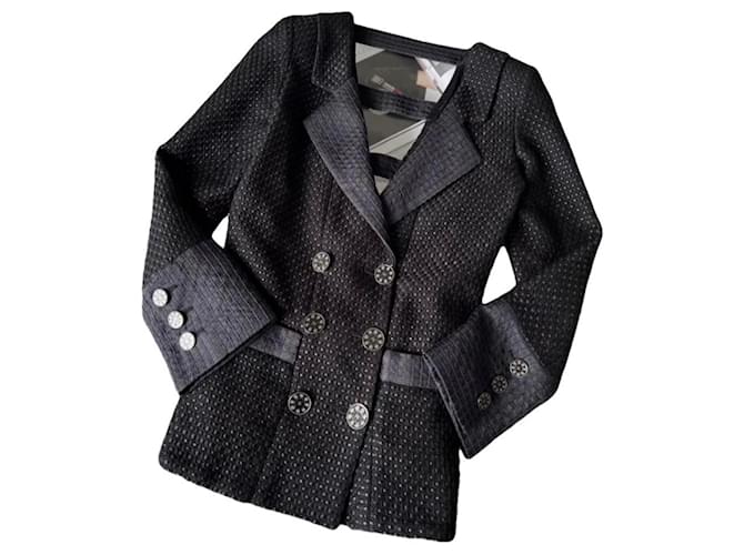 Chanel Chaquet de tweed negro de la pasarela París / Seúl.  ref.1244524